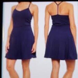 Tommy Bahama Navy Blue Halter Racerback Tennis Dress M Built-in Bodysuit Skort